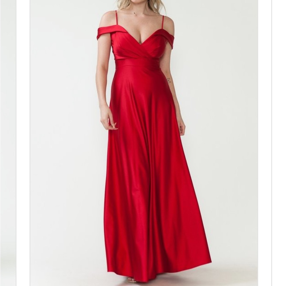 Red off the shoulders Dress